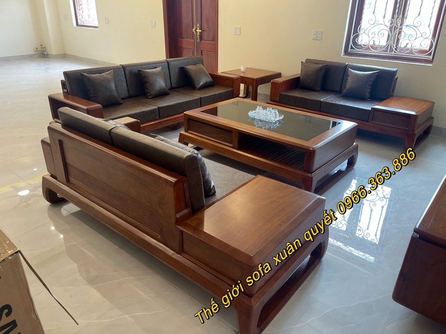Sofa thuyền gỗ hương đá
